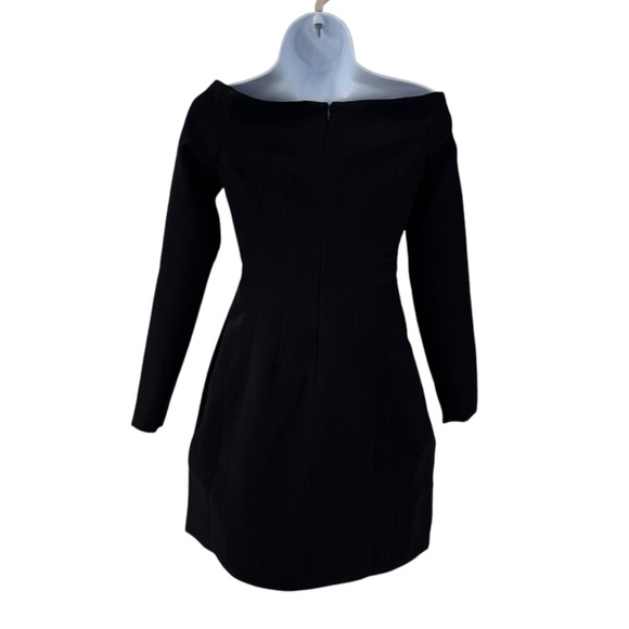 Tuckernuck NEW Black Blakely Off the Shoulder Long Sleeve Formal Mini Dress 0 - Picture 7 of 11